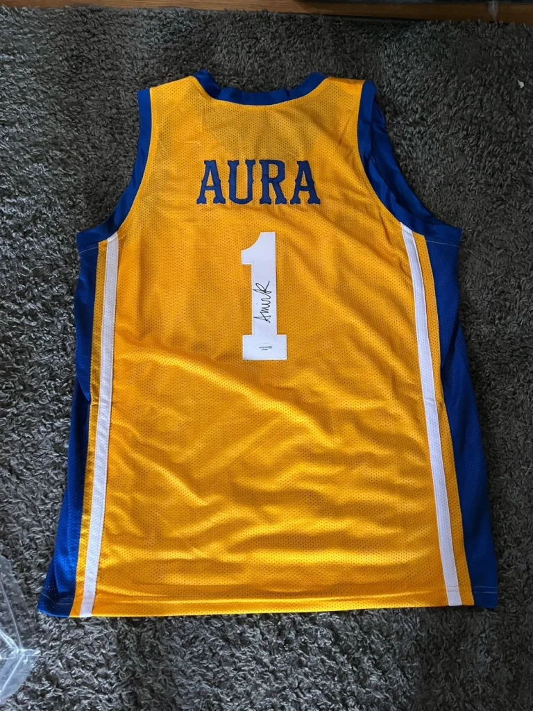 MCNEESE STATE COWBOYS-AMIR AURA KHAN SIGNED AUTOGRAPH JERSEY XL ACOA COA RARE