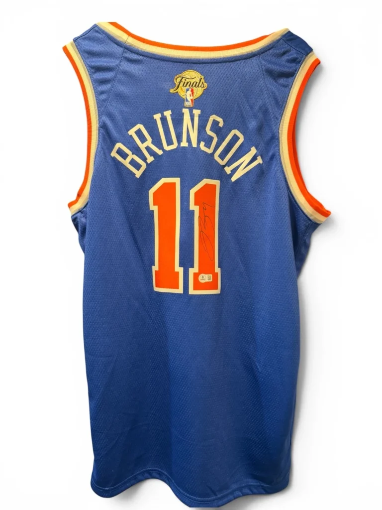 Jalen Brunson Signed Official New York Knicks Finals Patch Swingman Jersey BAS