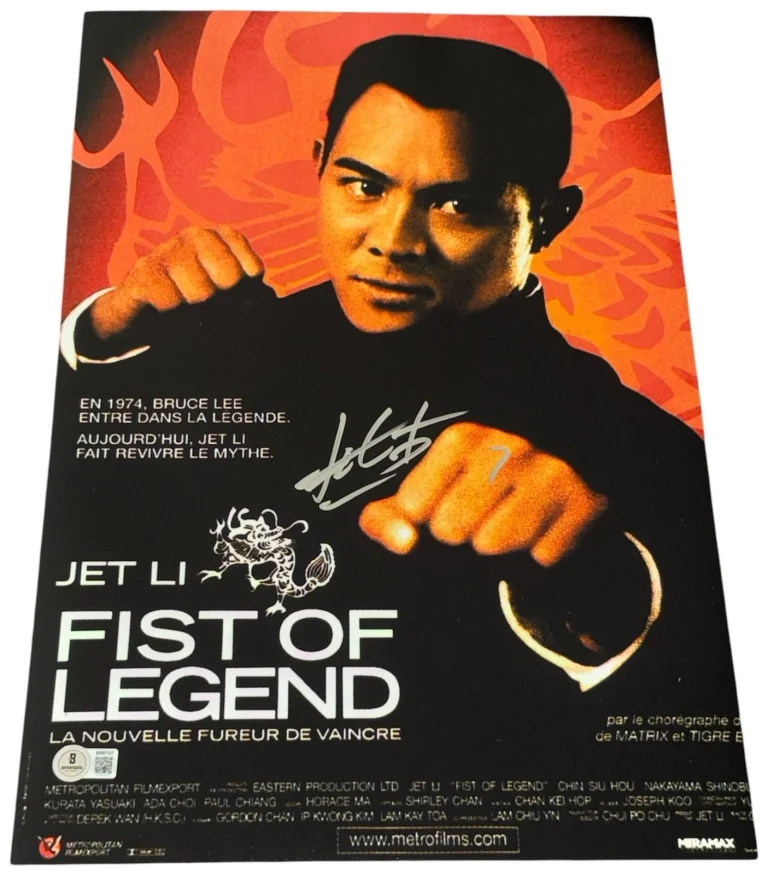 Jet Li Signed Autograph Fist of Legend 12x18 Movie Poster Photo Beckett BAS