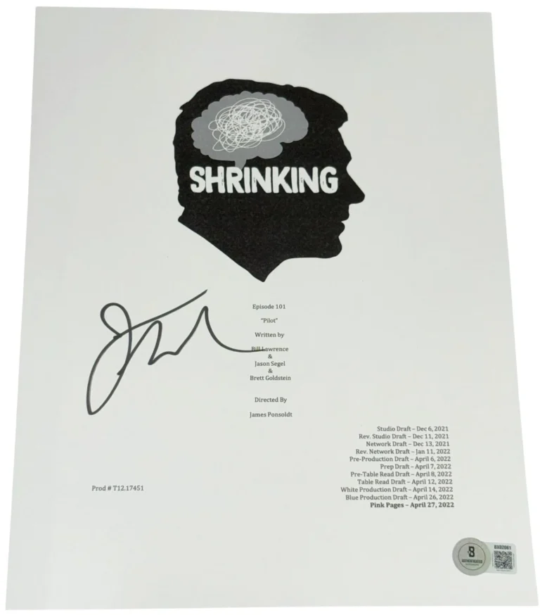 Jason Segel Signed Autograph Shrinking Pilot Full TV Script Authentic Beckett