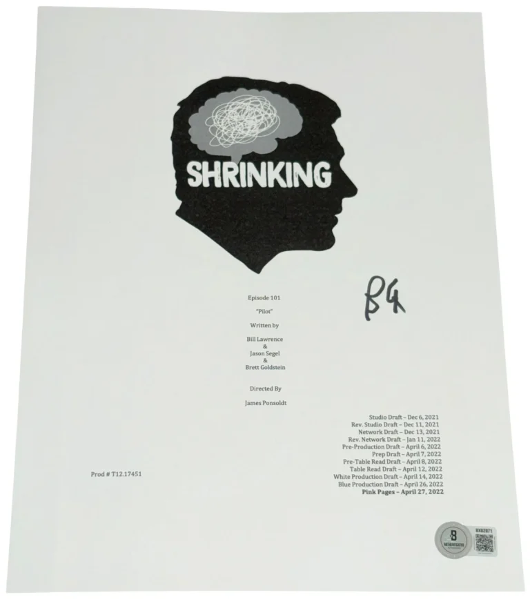 Brett Goldstein Signed Autograph Shrinking Pilot Full Script Authentic Beckett