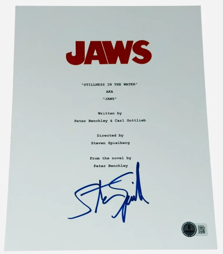 Steven Spielberg Signed Autograph Jaws Full Movie Script Screenplay Beckett BAS