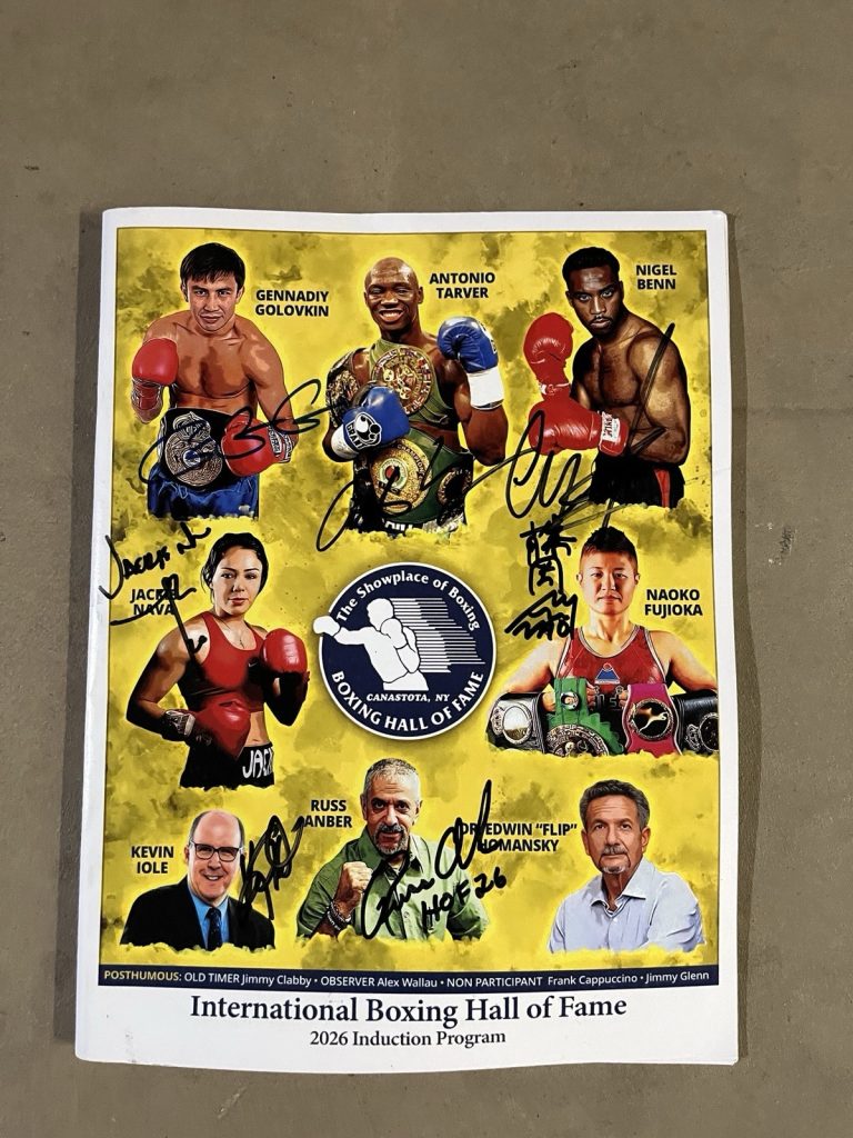 2026 INTERNATIONAL BOXING HOF SIGNED AUTOGRAPH PROGRAM GENNADY GOLOVKIN TARVER