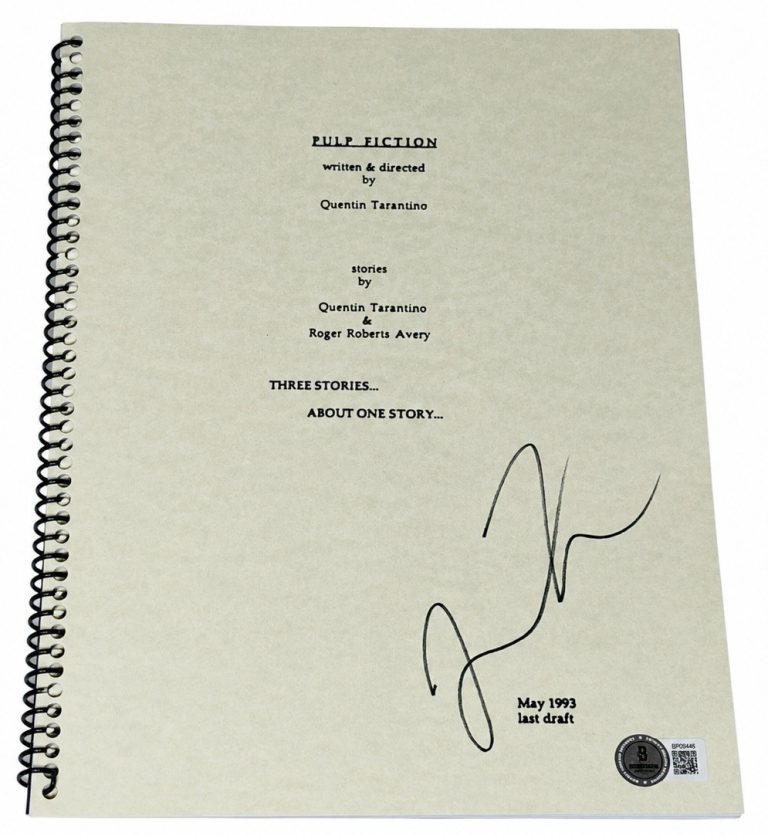 Quentin Tarantino Signed Autograph Pulp Fiction Full Script Screenplay Beckett