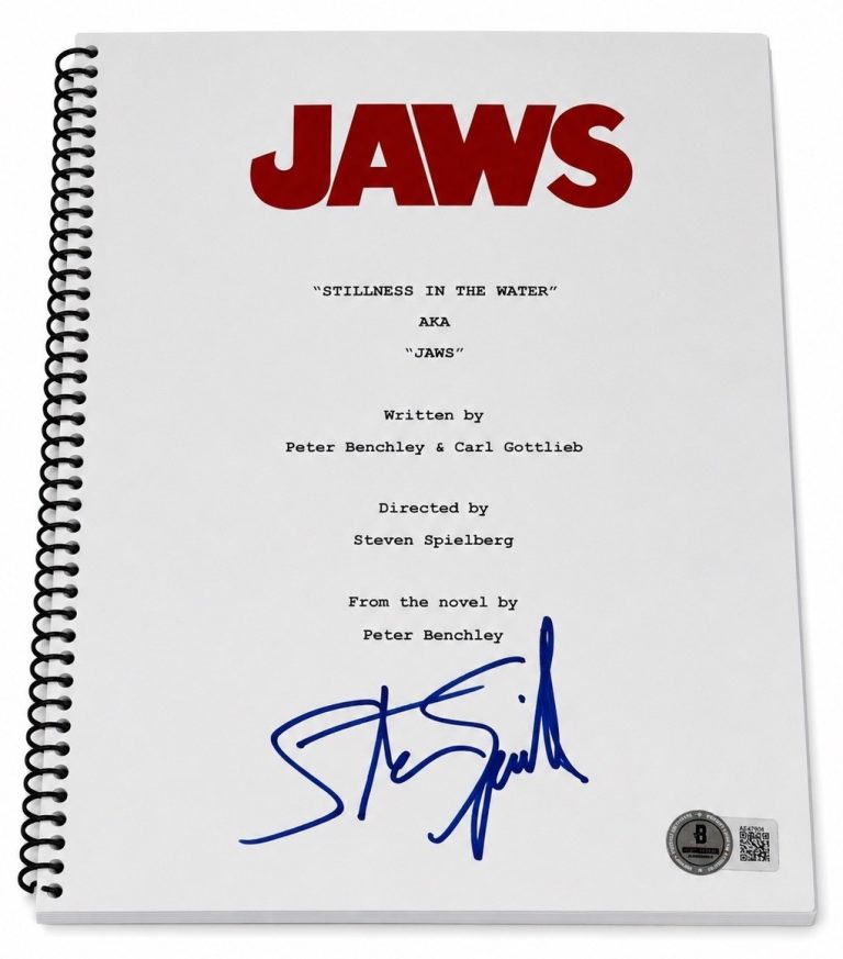 Steven Spielberg Signed Autograph Jaws Full Movie Script Screenplay Beckett BAS
