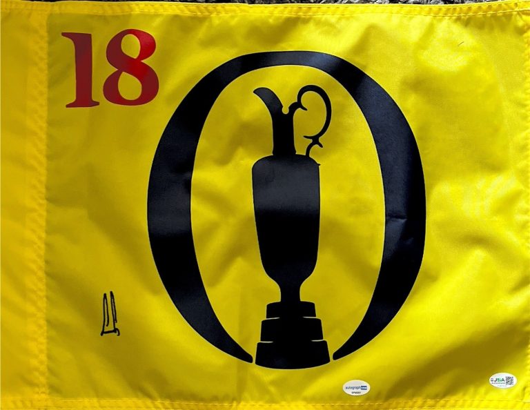 ERNIE ELS SIGNED AUTOGRAPH BRITISH OPEN PIN FLAG  JSA COA THE OPEN HOF ACOA