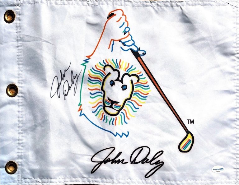 John Daly Signed Autographed John Daly Logo Golf Flag PGA ACOA COA BRITISH OPEN