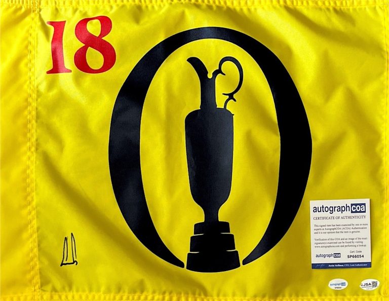 ERNIE ELS SIGNED AUTOGRAPH BRITISH OPEN PIN FLAG  JSA COA THE OPEN HOF ACOA