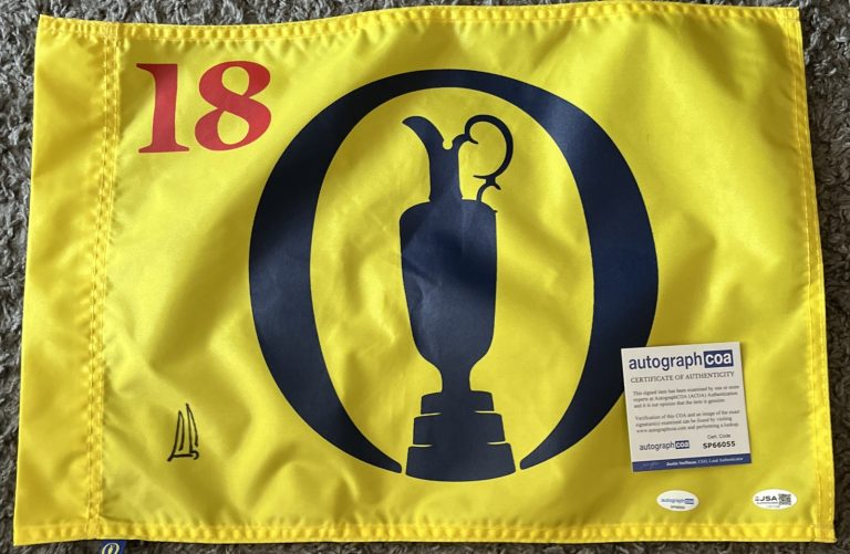 ERNIE ELS SIGNED AUTOGRAPH BRITISH OPEN PIN FLAG  JSA COA THE OPEN HOF ACOA