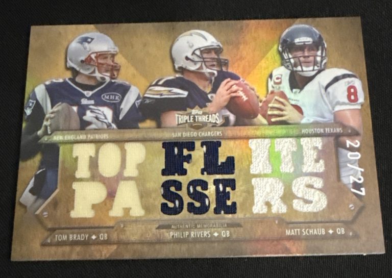 2012 Topps Triple Threads Relic Combos TOM Brady/ Rivers/ Schaub Very Rare 20/27