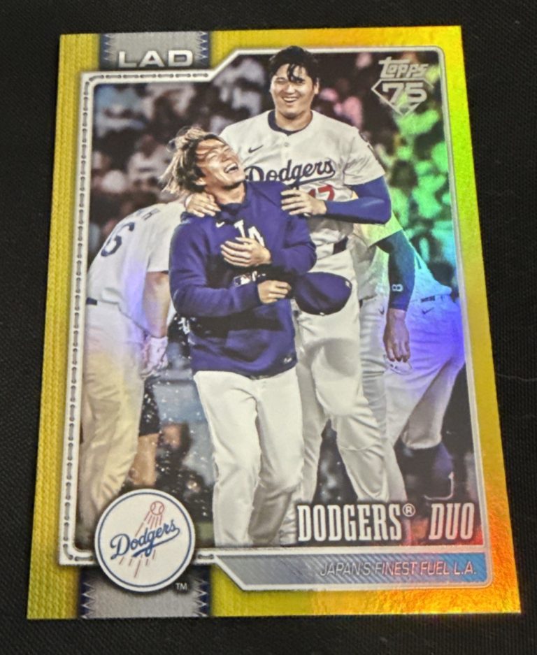 Topps 2025 Series 1 Yellow Parallel Dodgers Duo Ohtani Yamamoto #244/399