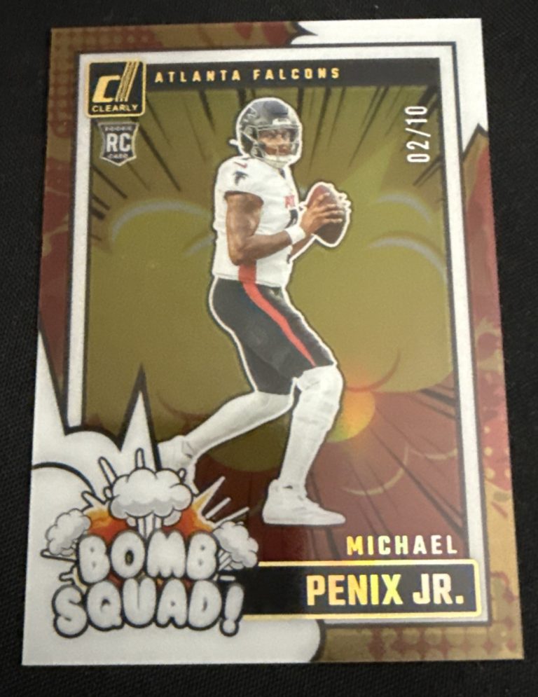 2024 Donruss Clearly Bomb Squad Michael Penix Jr. GOLD #’d/10 Rookie  (RC) SSP