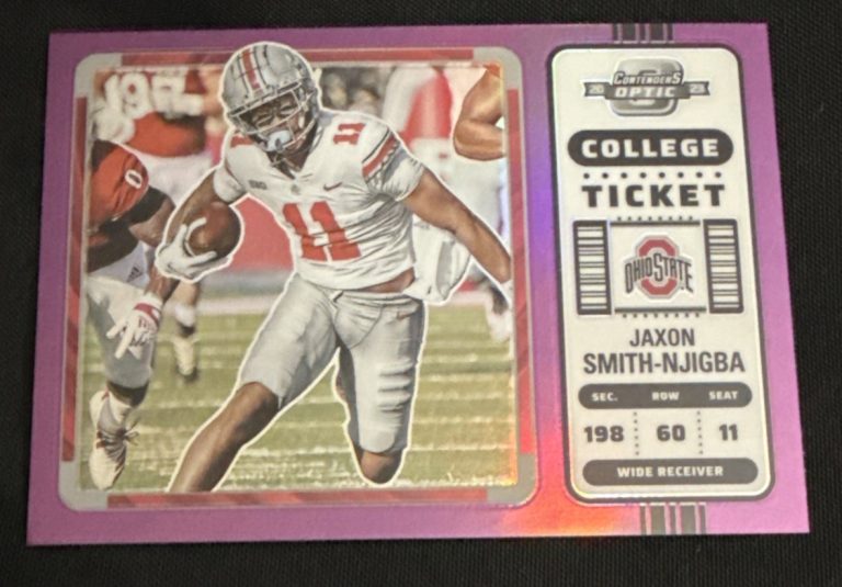JAXON SMITH-NJIGBA 2023 Contenders Draft Picks  College Ticket Purple /49