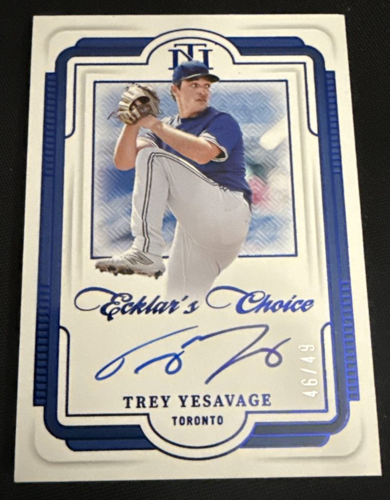 2025 Panini National Treasures Ecklars Choice Trey Yesavage Auto /49