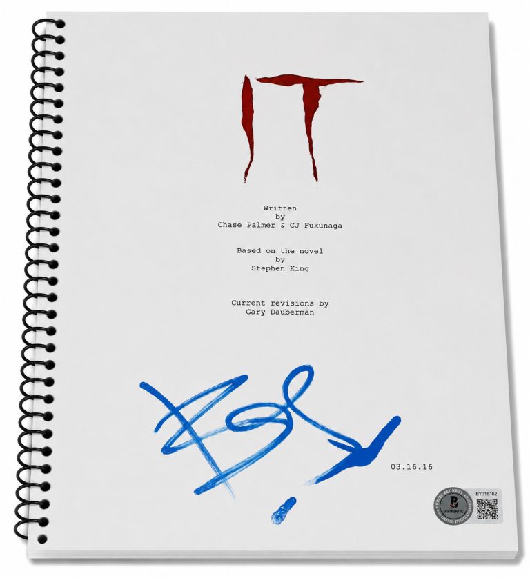 Bill Skarsgard Signed Autograph IT Full Movie Script Screenplay 2017 Beckett BAS