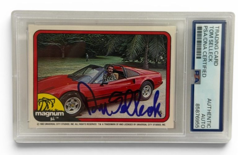 Tom Selleck Signed Magnum PI Trading Card Authentic Autograph PSA DNA