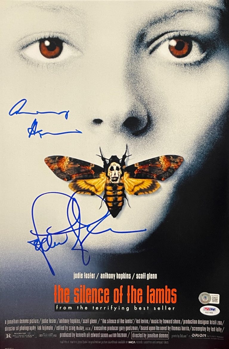 Anthony Hopkins Jodie Foster Signed 12x18 Photo The Silence of the Lambs Beckett