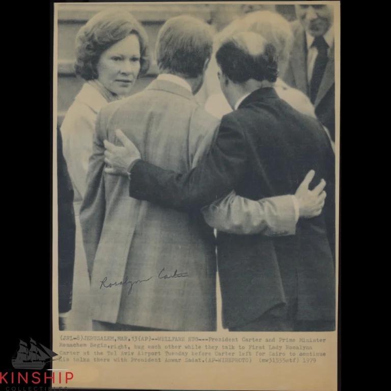 First Lady Rosalynn Carter signed Photo JSA COA w/ President Jimmy Carter B1022