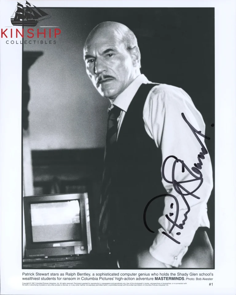 Patrick Stewart signed B&W Movie Promo Photo JSA COA Vintage Auto X Men B1079