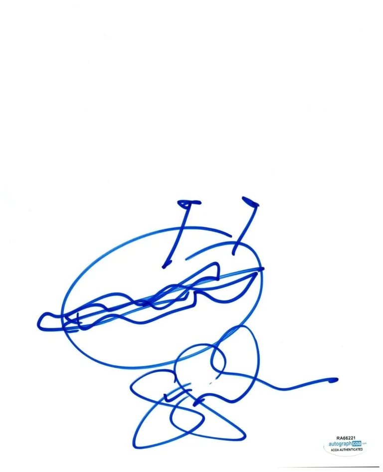 Gina Gershon Signed Autographed Hamburger Drawing Sketch Photo ACOA