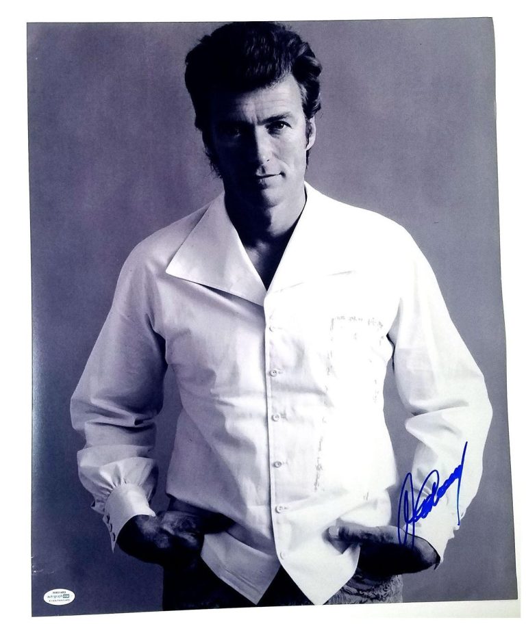 Clint Eastwood Signed Autographed Young Posed Vintage Portrait 16x20 Photo ACOA