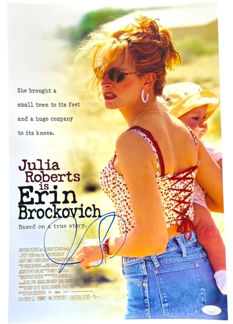JULIA ROBERTS SIGNED AUTGRAPHED ERIN BROCKOVICH 12X18 MOVIE POSTER PHOTO JSA COA