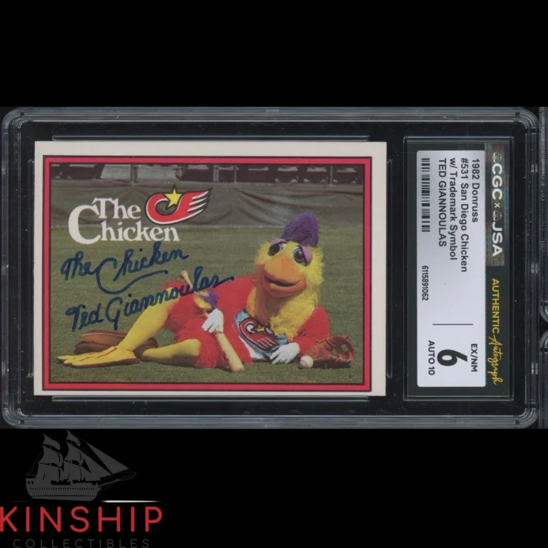 Ted Giannoulas signed 1982 Donruss Rookie Card JSA CGC Slab Baseball Auto C6030