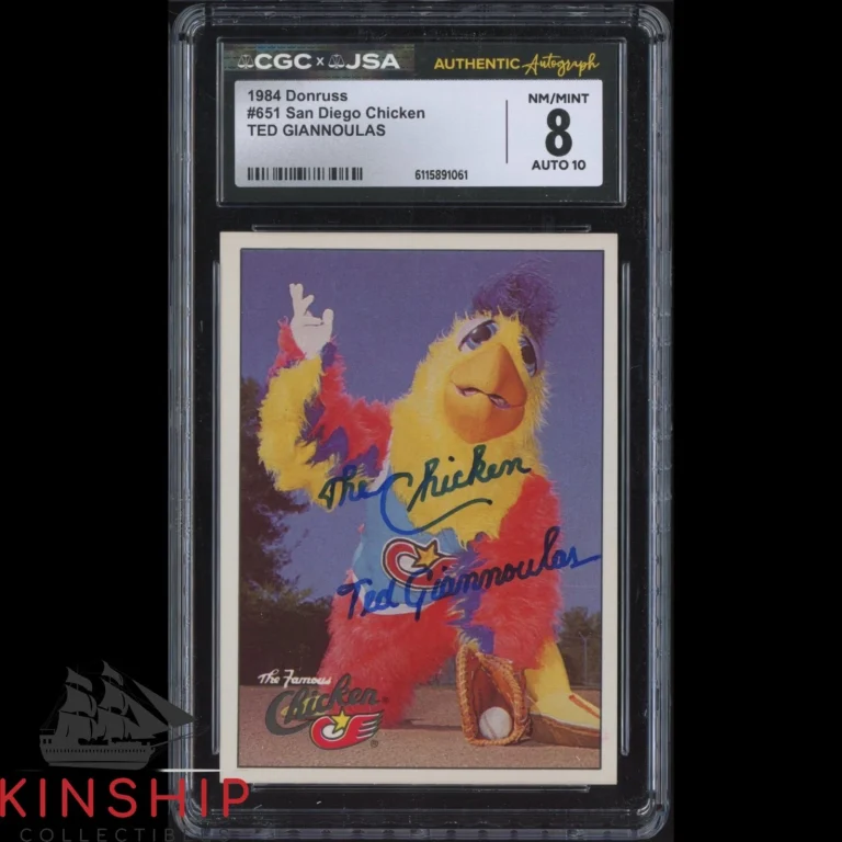 Ted Giannoulas signed 1984 Donruss Card JSA CGC Slab Baseball Auto 10 C6030