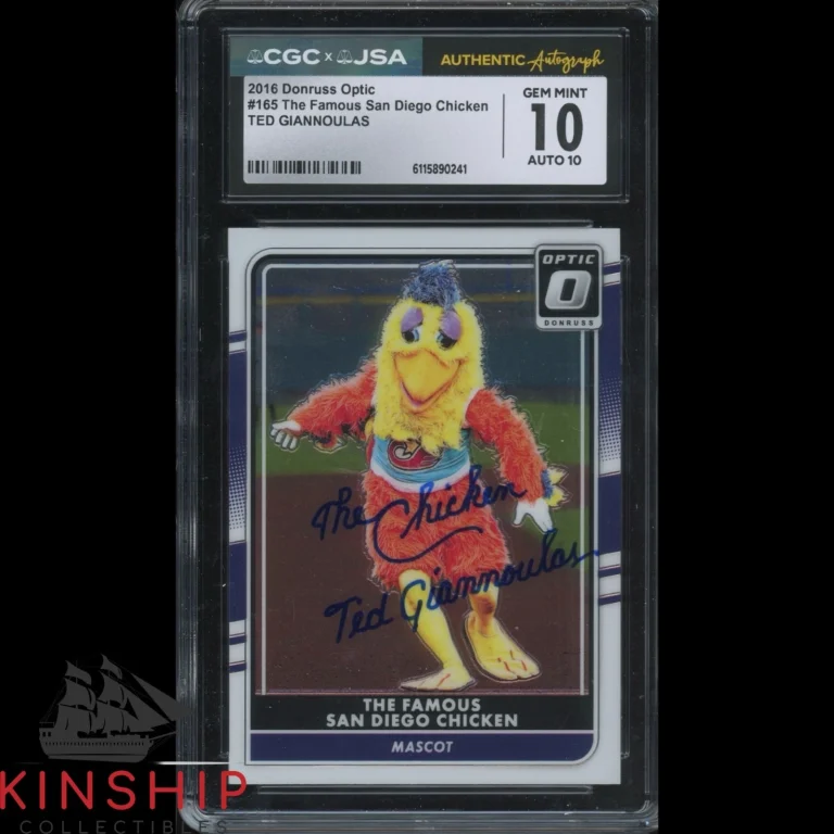 Ted Giannoulas signed 2016 Donruss Card JSA CGC Slab Baseball Auto 10 C6031