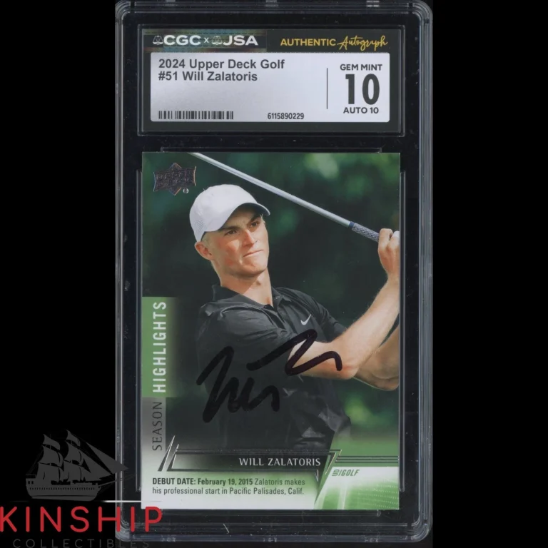 Will Zalatoris signed 2024 Upper Deck Card JSA CGC Slab Golf Auto 10 6047