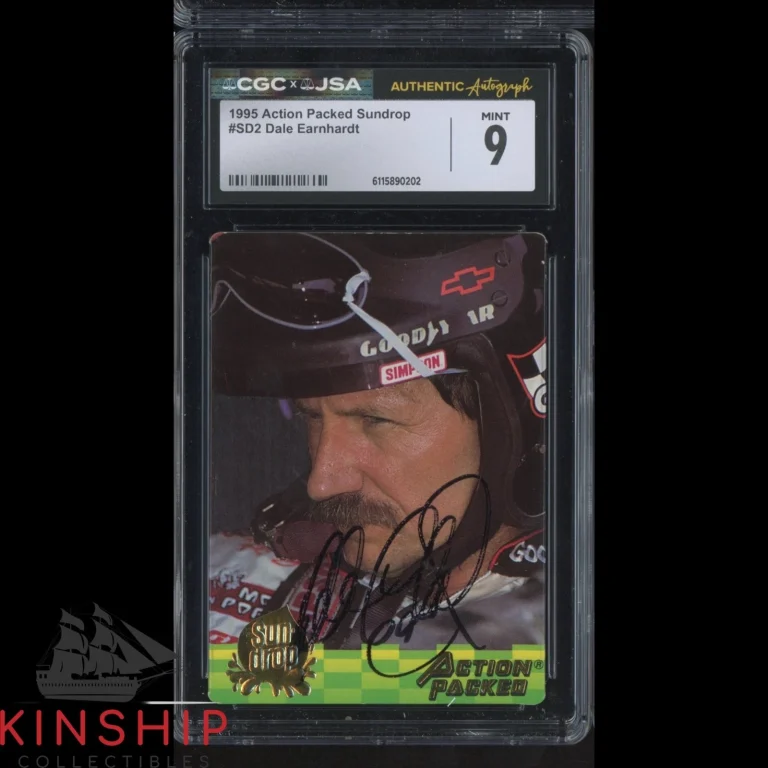 Dale Earnhardt Sr signed 1995 Action Packed Card JSA CGC Slab NASCAR Auto C6013