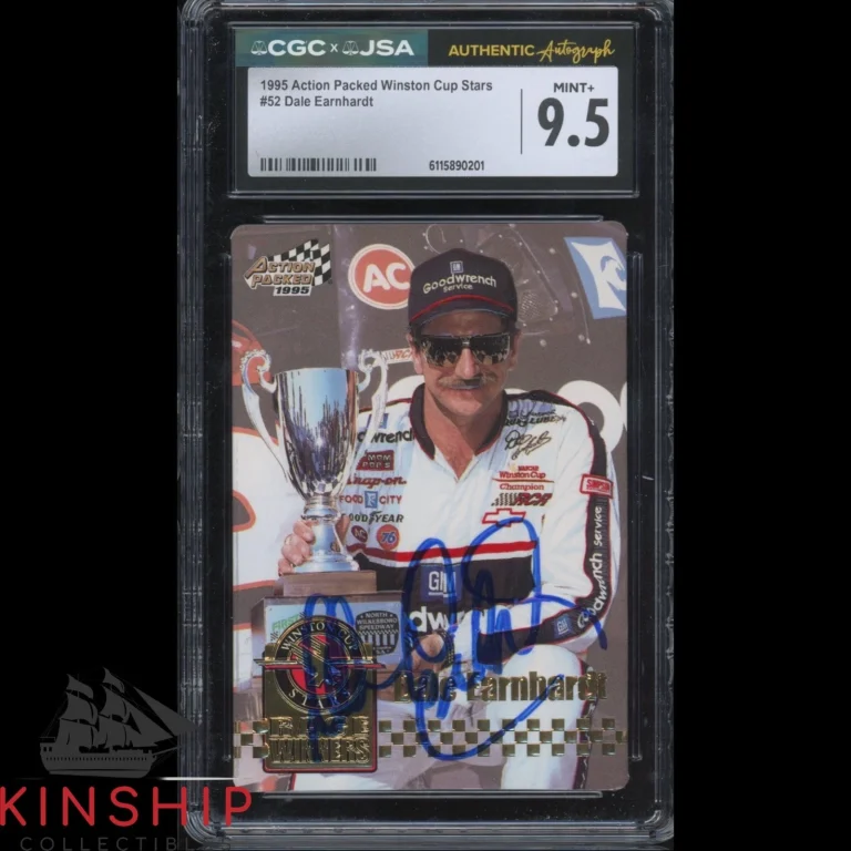 Dale Earnhardt Sr signed 1995 Action Packed Card JSA CGC Slab NASCAR Auto C6010