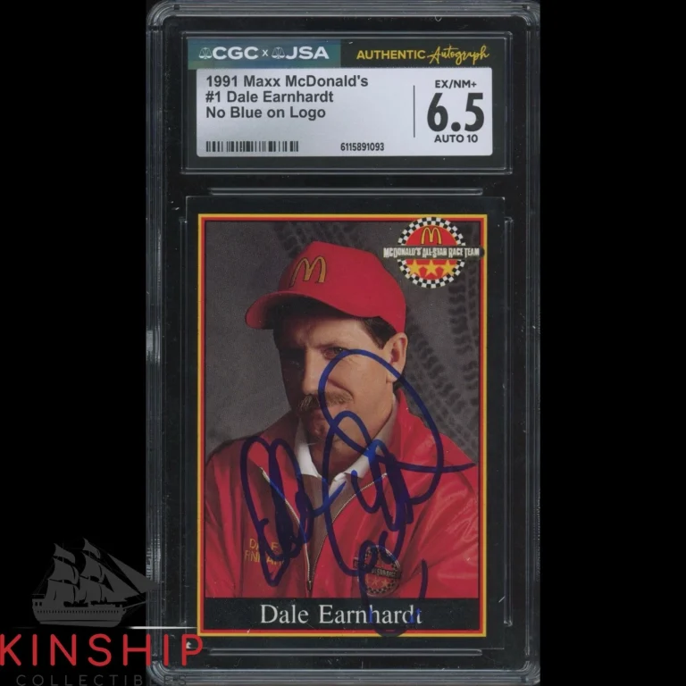 Dale Earnhardt Sr signed 1991 Maxx McDonalds Card JSA CGC Slab NASCAR Auto C6009