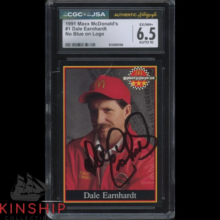 Dale Earnhardt Sr signed 1991 Maxx McDonalds Card JSA CGC Slab NASCAR Auto C6005