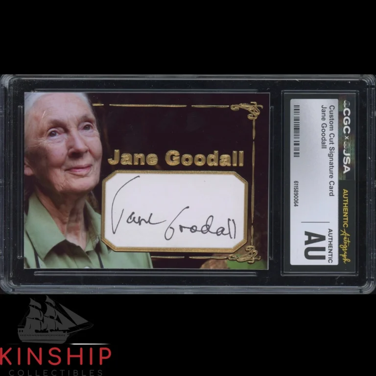 Jane Goodall signed Cut Custom Trading Card JSA CGC Slab Auto C5984