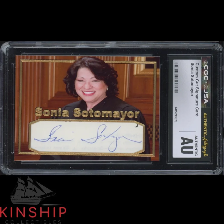 Sonia Sotomayor signed Cut Custom Trading Card JSA CGC Slab Judge Auto C5975