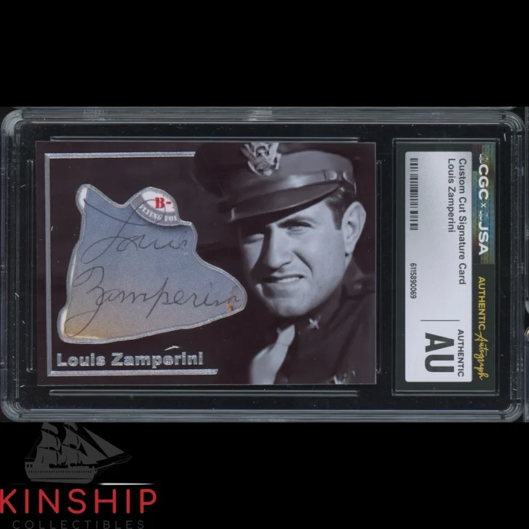 Louis Zamperini signed Cut Custom Trading Card JSA CGC Slab WWII Auto C5971