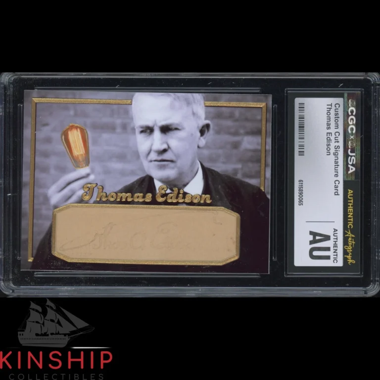 Thomas Edison signed Cut Custom Trading Card JSA CGC Slab Inventor Auto C5976