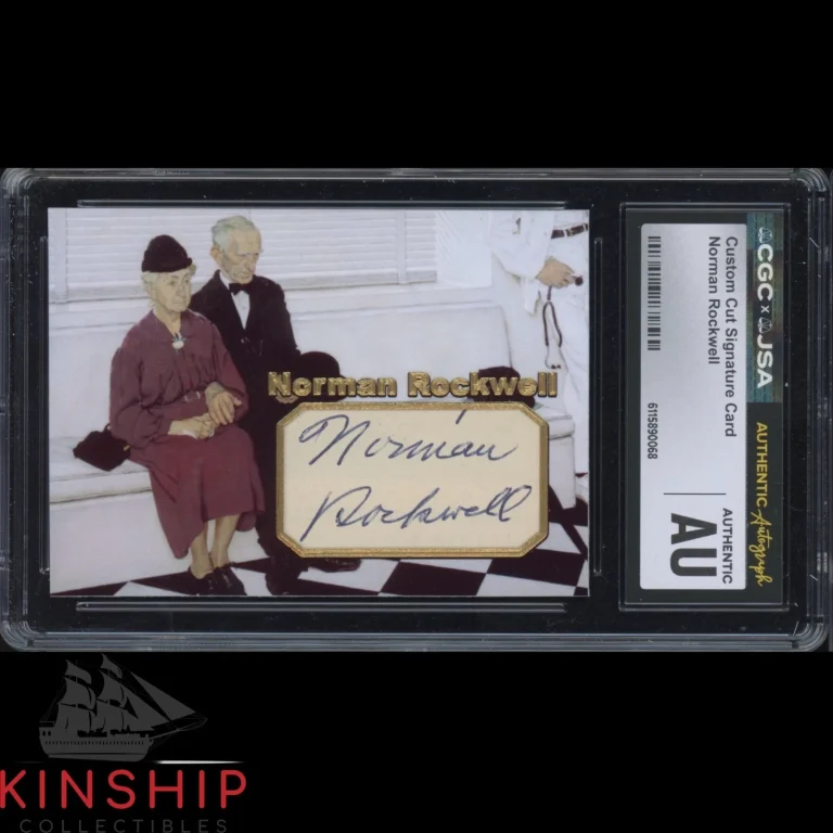 Norman Rockwell signed Cut Custom Trading Card JSA CGC Slab Painter Auto C5977