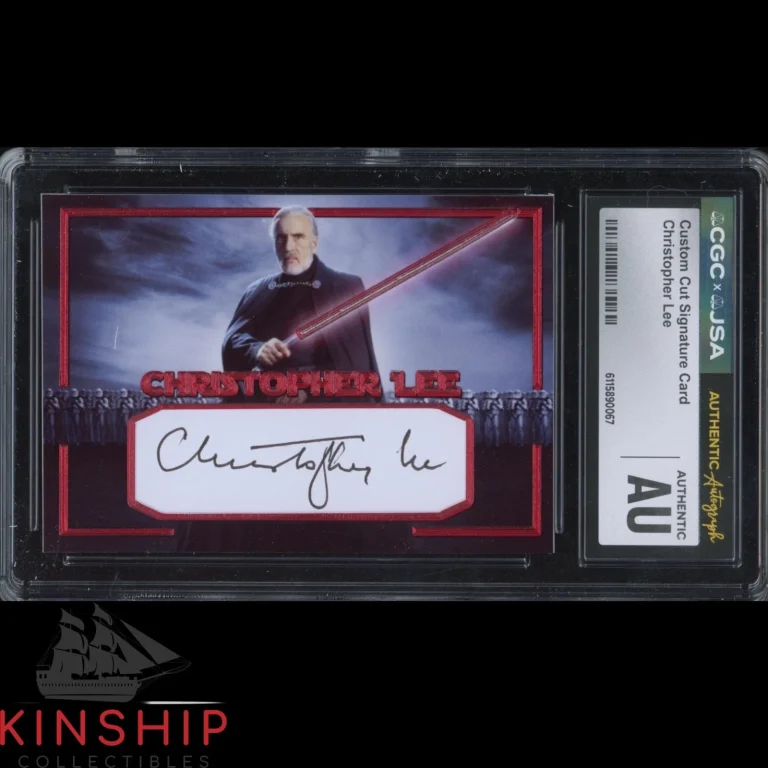 Christopher Lee signed Cut Custom Trading Card JSA CGC Slab Star Wars Auto C5987