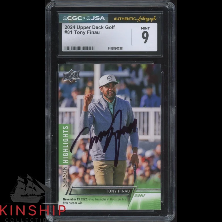 Tony Finau signed 2024 Upper Deck Trading Card JSA CGC Slab Golf Auto C6049