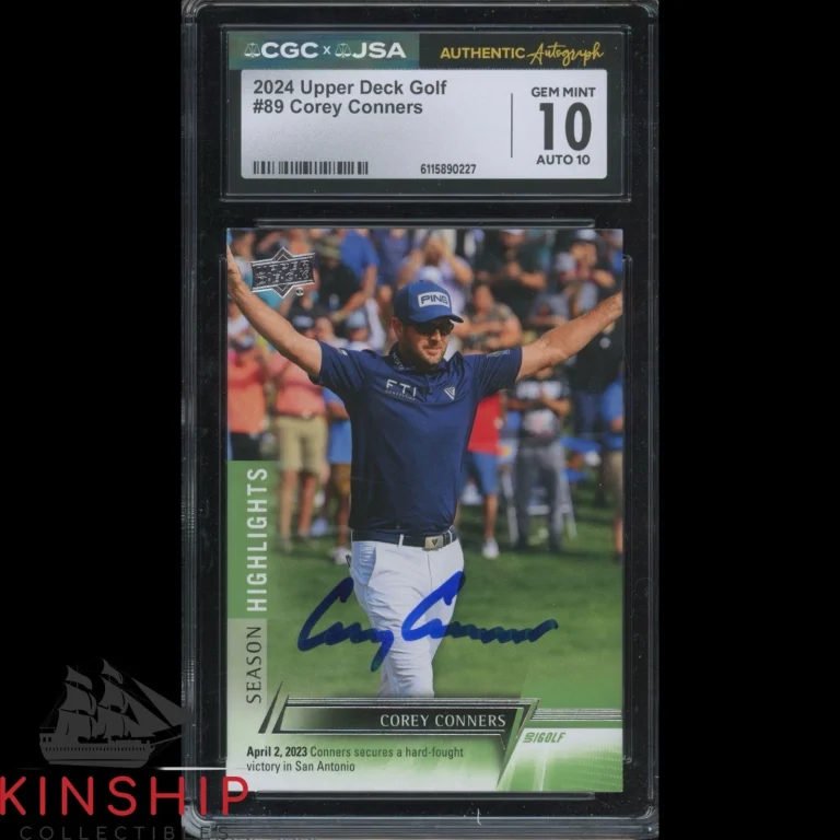 Corey Conners signed 2024 Upper Deck Trading Card JSA CGC Slab Golf Auto C6042