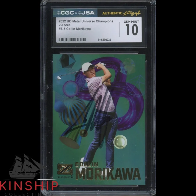 Collin Morikawa signed 2022 Skybox Metal Champ Card JSA CGC Slab Golf Auto C6051