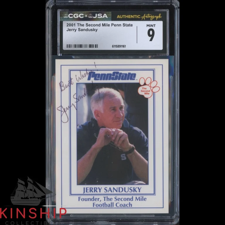Jerry Sandusky signed 2001 Penn State Card JSA CGC Slab Football Auto C5967