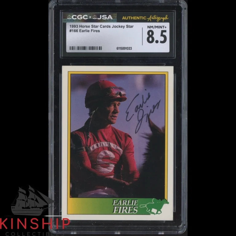 Earlie Fires signed 1993 Horse Star Card JSA CGC Slab Jockey Auto C5963