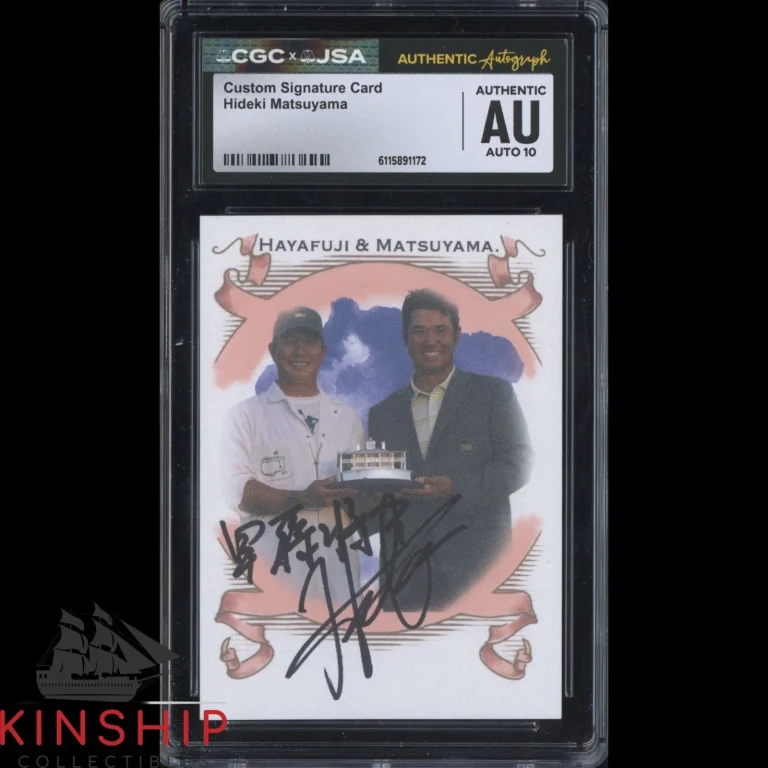 Hideki Matsuyama & Shota Hayafuji signed Custom Card JSA CGC Slab Golf C5968