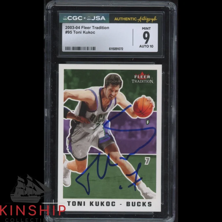 Toni Kukoc signed 2003-04 Fleer Tradition Card JSA CGC Slab HOF Auto 10 C5901