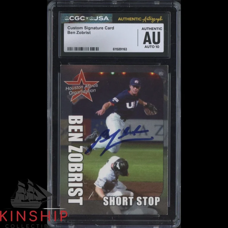 Ben Zobrist signed Custom Trading Card JSA CGC Slab Baseball Auto C5955
