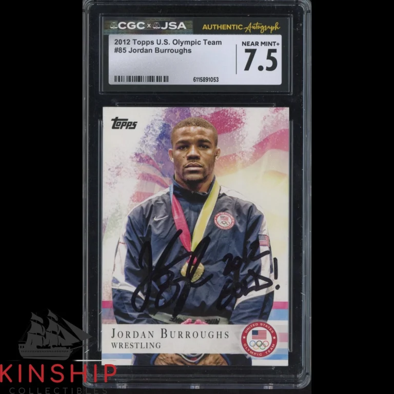 Jordan Burroughs signed 2012 Topps Olympic Team Card JSA CGC Slab Auto C5895