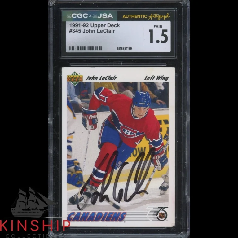 John LeClair signed 1991-92 Upper Deck Card JSA CGC Slab Hockey Auto C5965